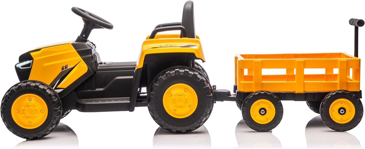 Toddlers Ride on Electric Tractor w/ Detachable Trailer 12V Kid Vehicle Ages 3–8