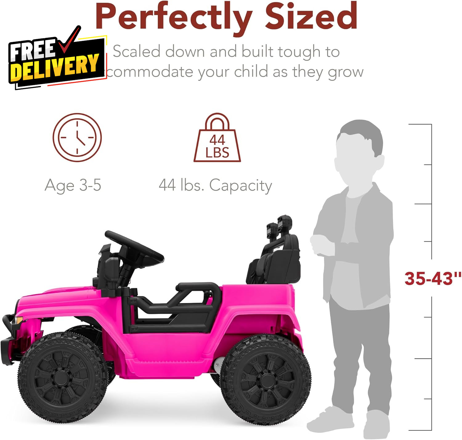 6V Kids Ride-On Mini Truck Electric Car 4-Wheel Suspension Remote Control Pink