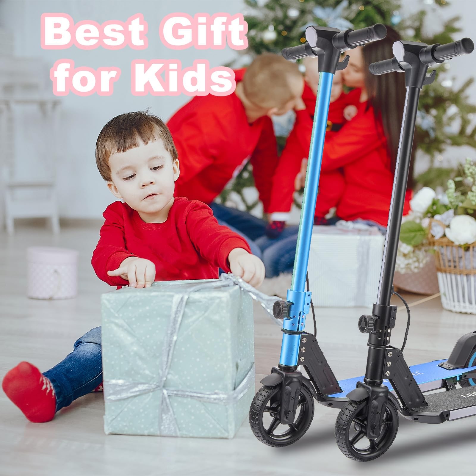 Electric Scooter for Kids Ages 6-14, 150W Motor, 4/7/11 Mph, 60 mins Ride Tim…