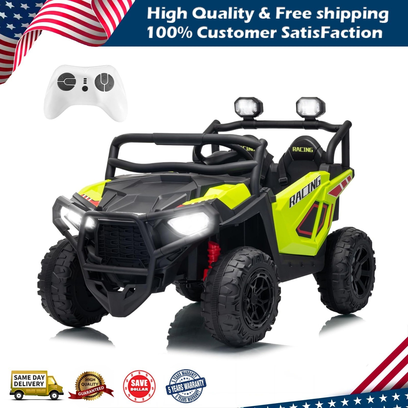 2 Seater Ride on Electric Car 24V Ride on Toys Kids Xmas Gift W/ Remote Control