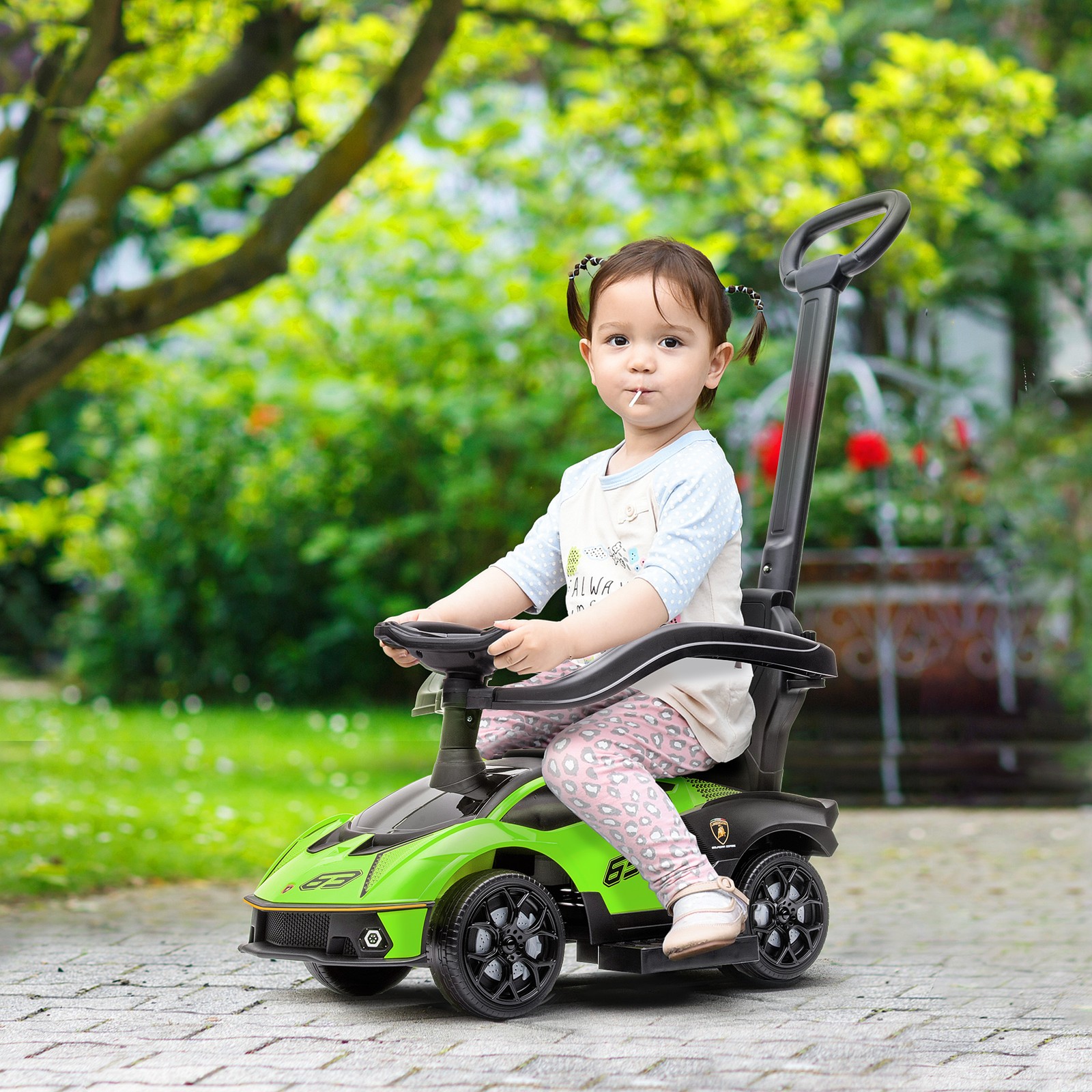 Toddler Push Car, Lamborghini Stroller Walking Car Age for 1-3, Green
