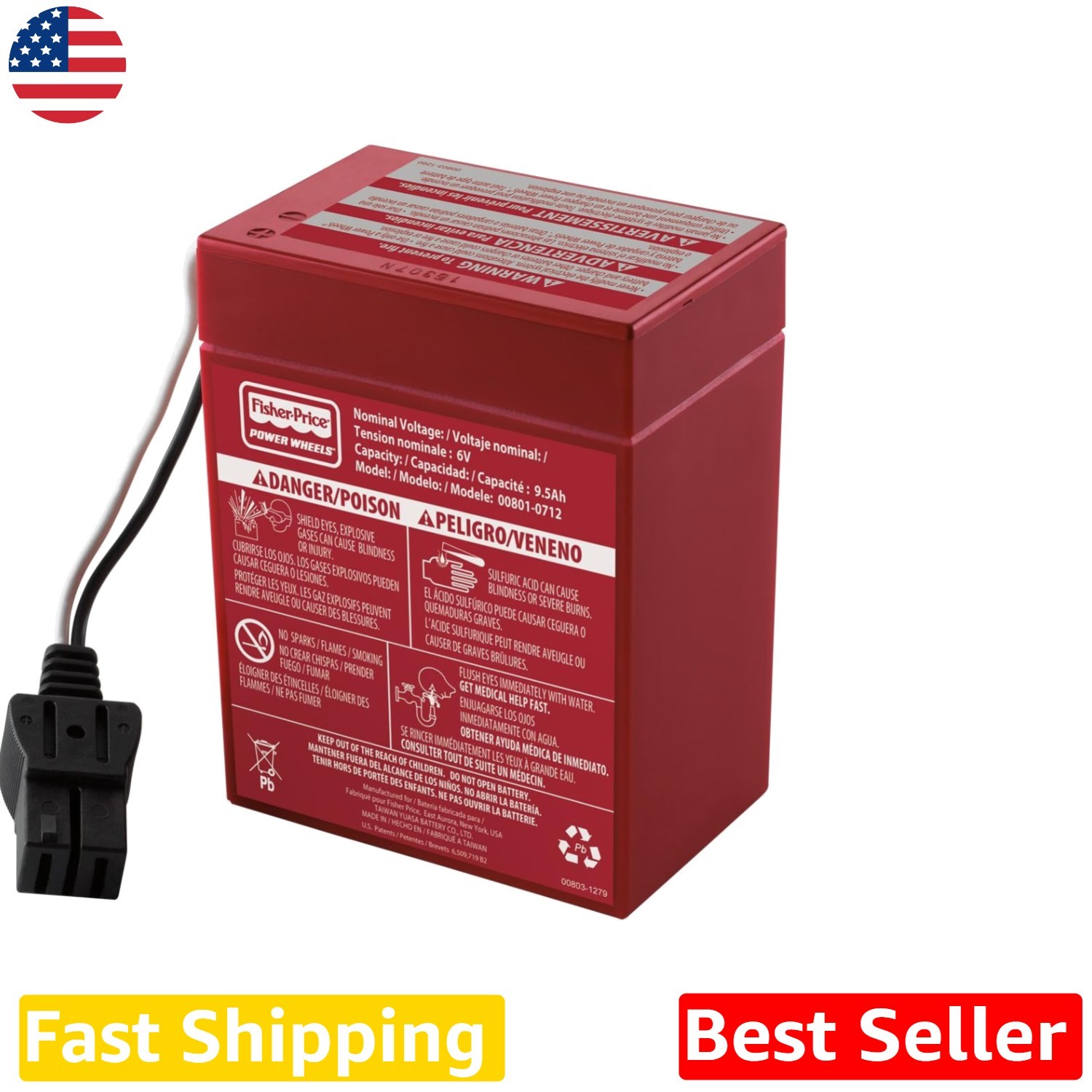 New Power Wheels 6V Battery – Durable 9.5Ah Replacement for Kids Vehicles