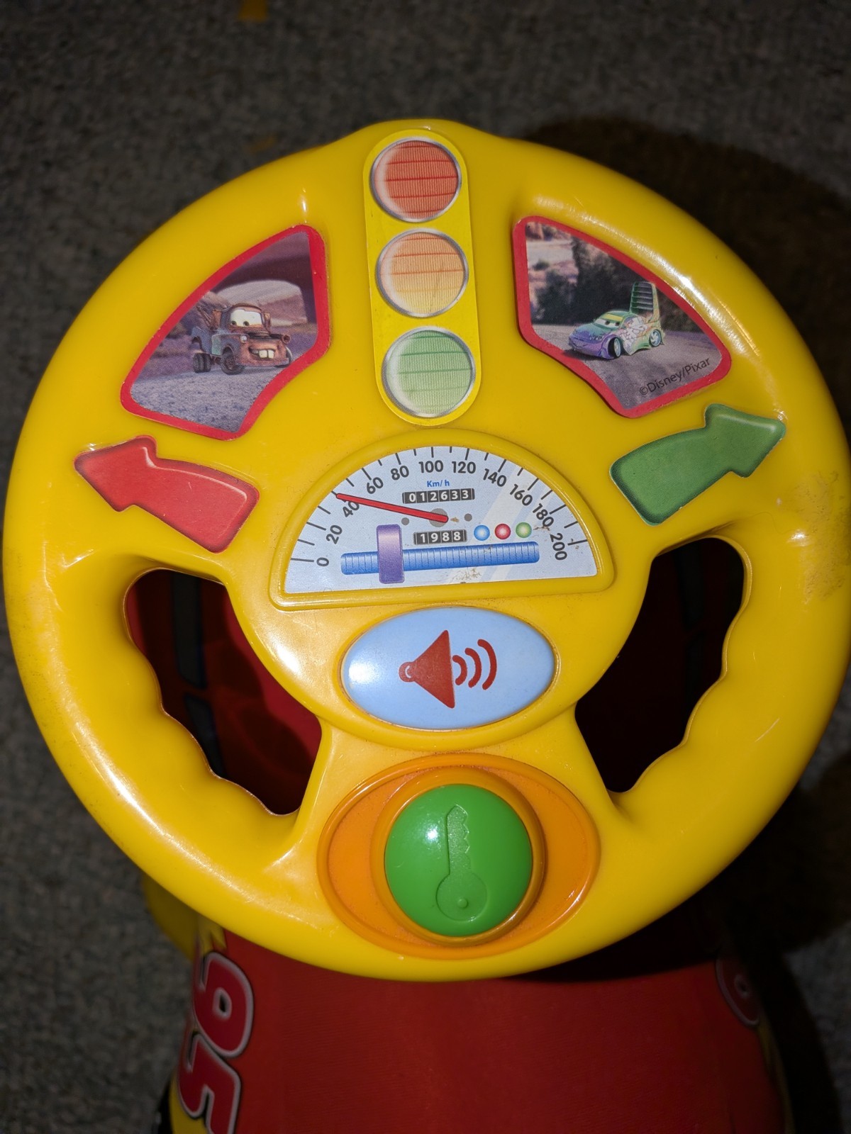 Y2K Disney Pixar Lightning McQueen Plush Ride On Rocker Toy Works Great!