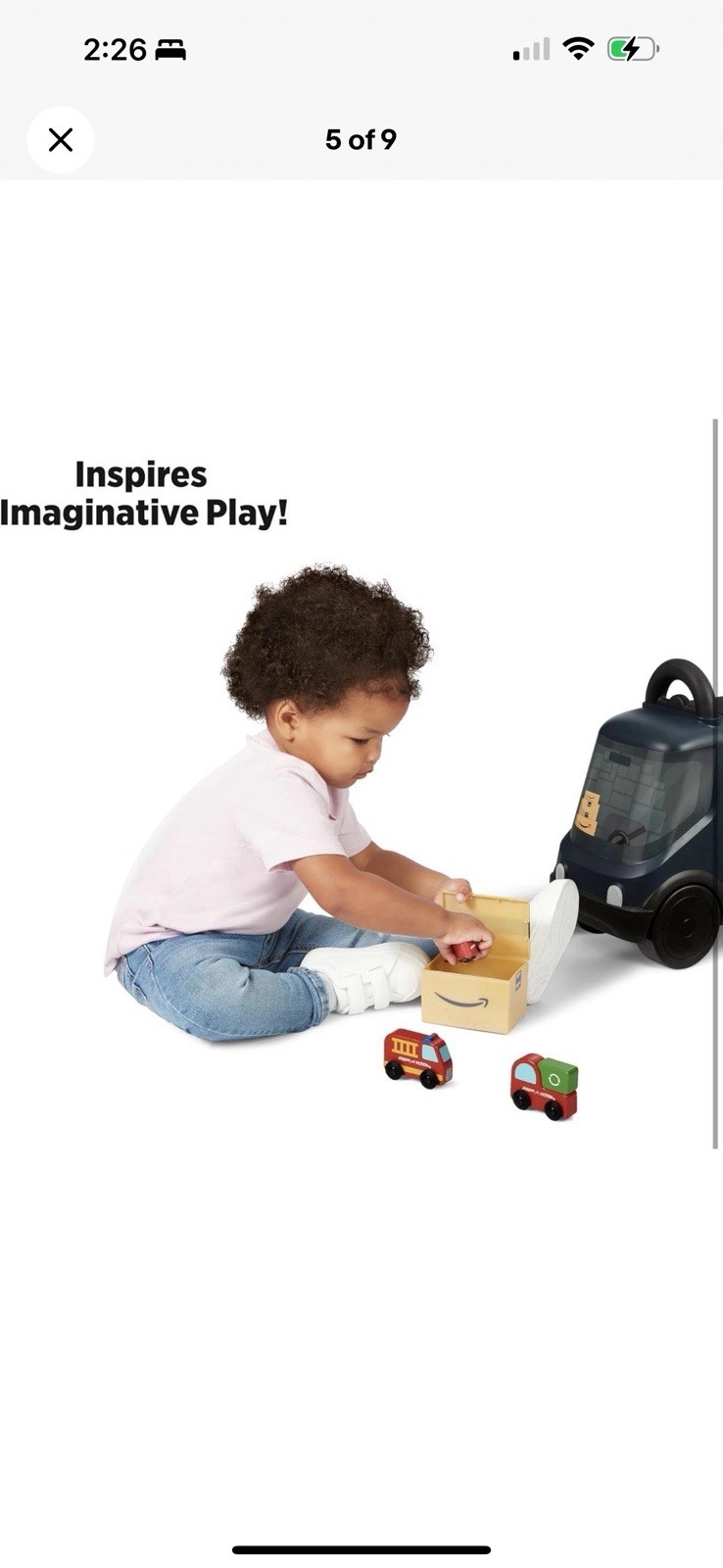 Amazon Delivery Van Ride on Toy for Kids, Blue Toddler Ride on Toy for Ages 2+