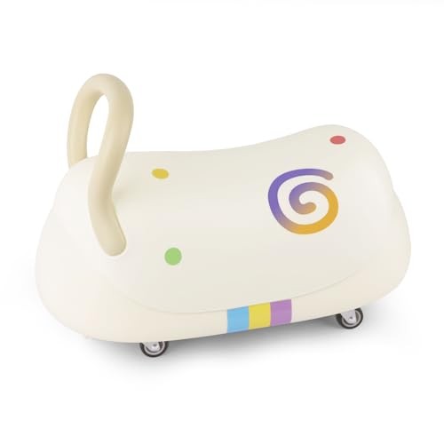 Toddler Balance Ride-On Toys, Kids Wiggle Car with Quiet PU Wheels & Anti White