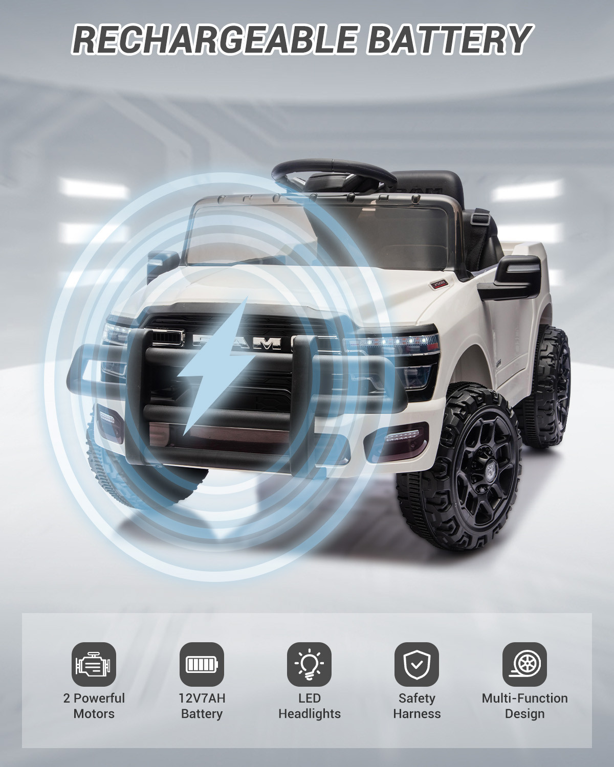 Kids Electric Truck Car w/ Remote Control, Ride On Toys for Boys Girls Children