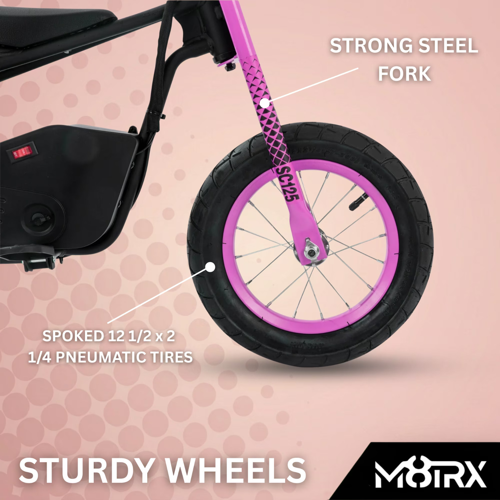 Kid’s 12V Electric-Powered Street Cruiser Bike Ride-On Toy, Ages 5+, Purple