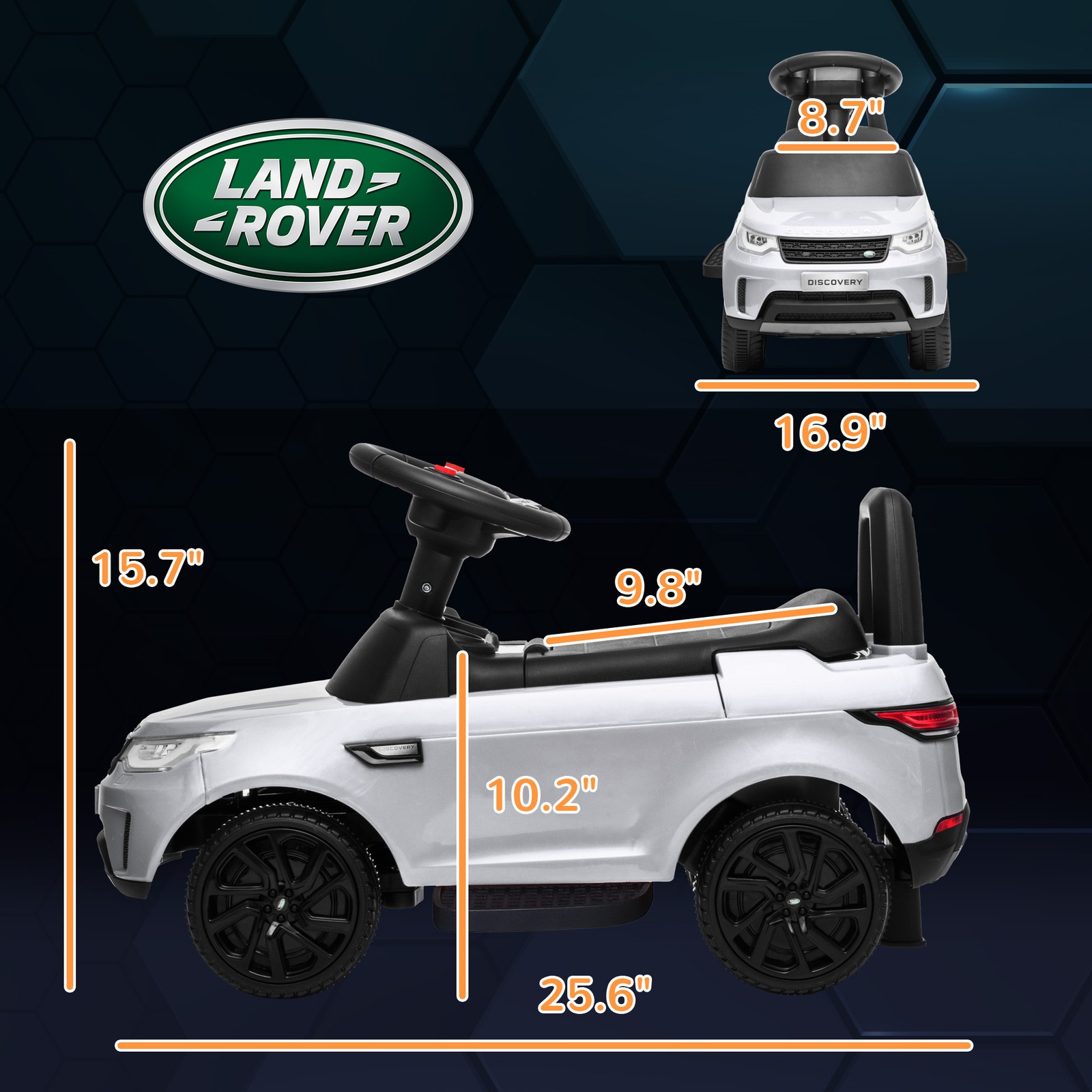 Qaba 2 in 1 Land Rover Licensed 6V Ride On Car, Sliding Car, White