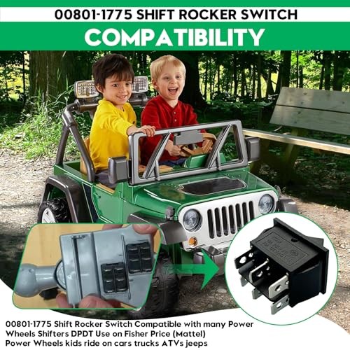 00801-1775 Shifter Rocker Switch DPDT 6 Pin for Power Wheels,fits for Fisher