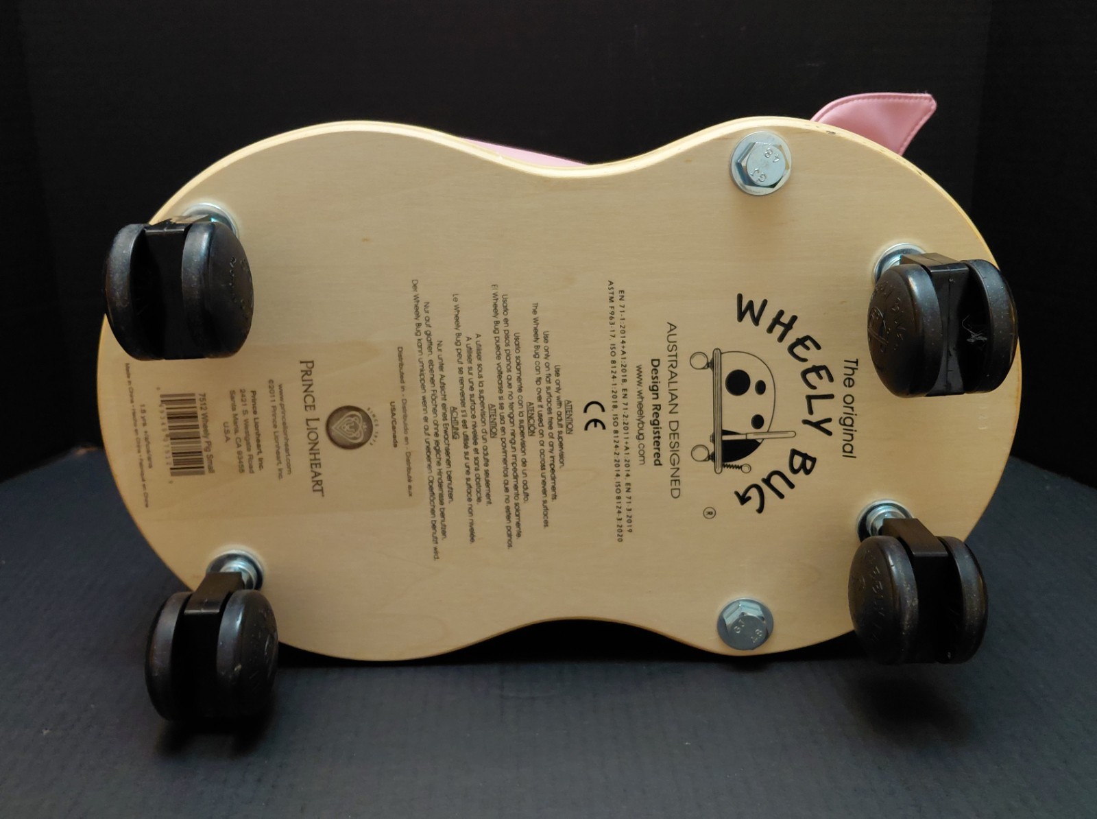Wheely Bug Pig Ride On Toy Pink Rolling Toddler Scooter Prince Lionheart