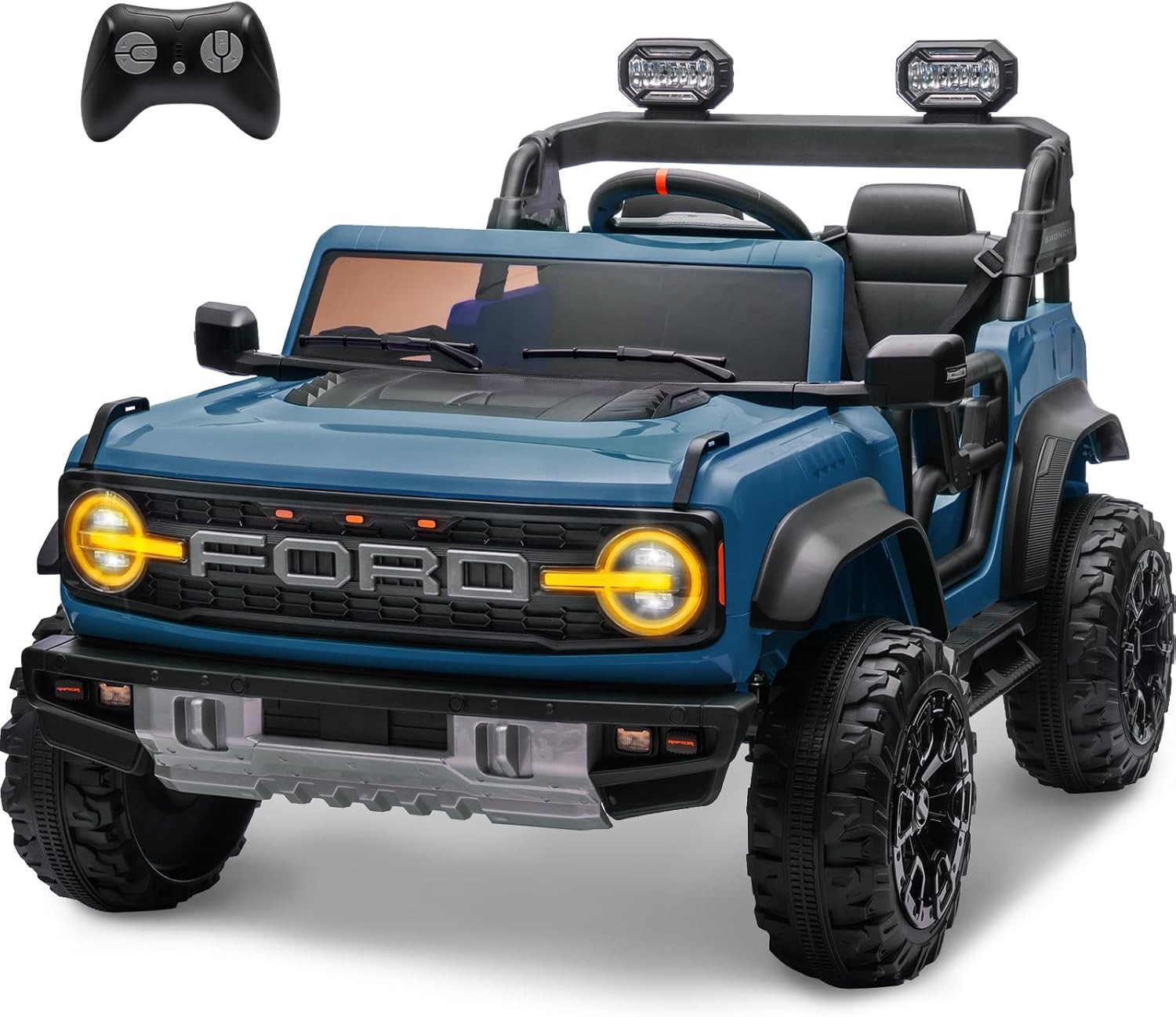 ENYOPRO 2 Seater Ride on Car for Kids, 24V Licensed Ford Bronco Raptor Electric