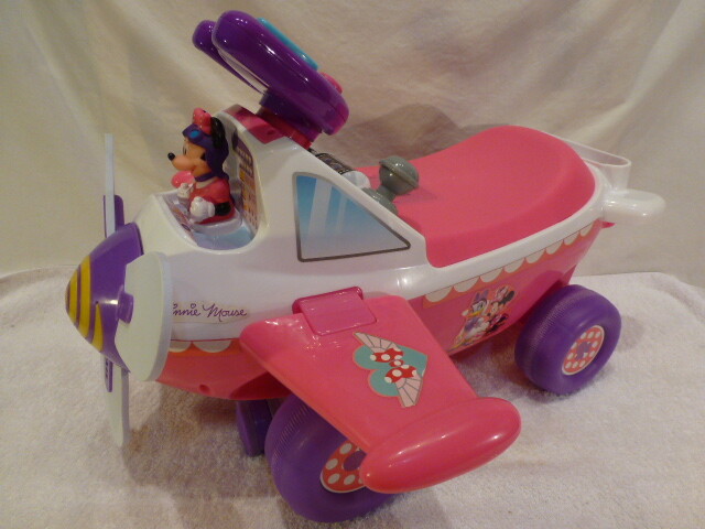 Minnie Mouse Airplane Ride On Toy for Toddler with Sounds and Lights Kiddieland