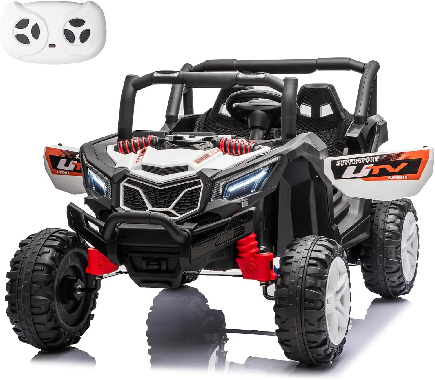 2 Seater Ride On UTV, 12V Battery Powered Kids Electric Car with Remote Control,