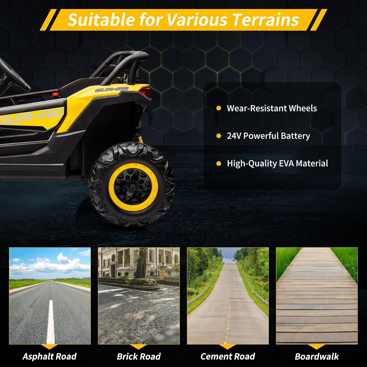 24V Power Wheels Electric Ride on UTV Car Toys Gift for Kids with Remote Control