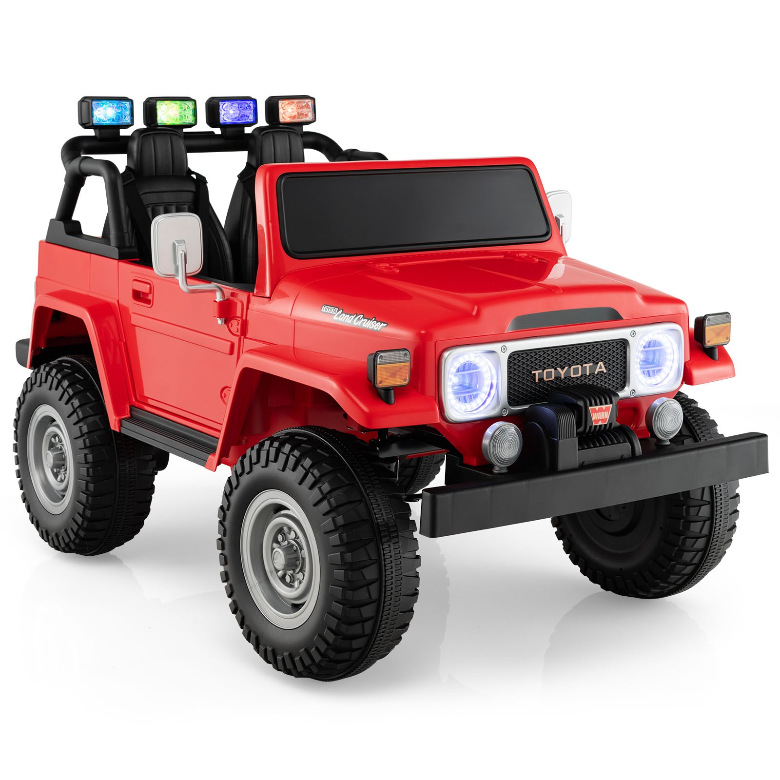 2 Seater Ride On Truck Car 12V Licensed Toyota FJ40 RC w/ Laser Light & Music