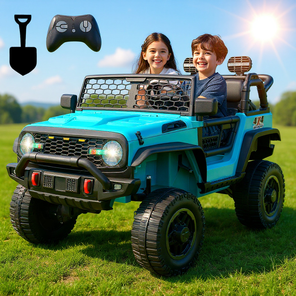 2 Seater Kids Ride On Car with Remote 20″ Spacious Seat 24V 4WD/2WD Switchable@