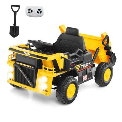 OLAKIDS Ride on Dump Truck, 12V Kids Electric Car Ride on Construction