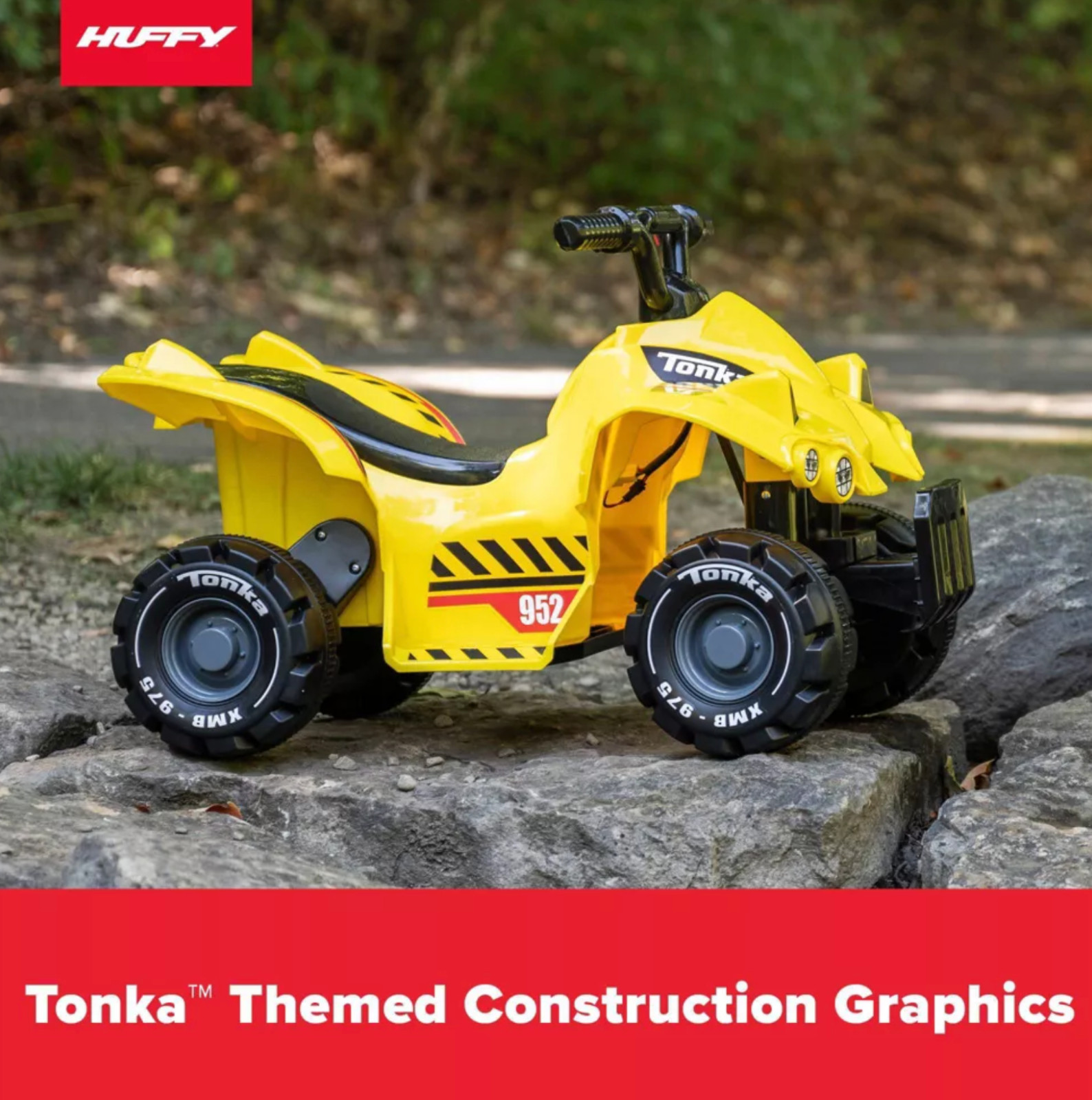 HUFFY TONKA TRUCK BATTERY RIDE-ON QUAD – 6V – AGE 1.5+ YEARS OLD – YELLOW