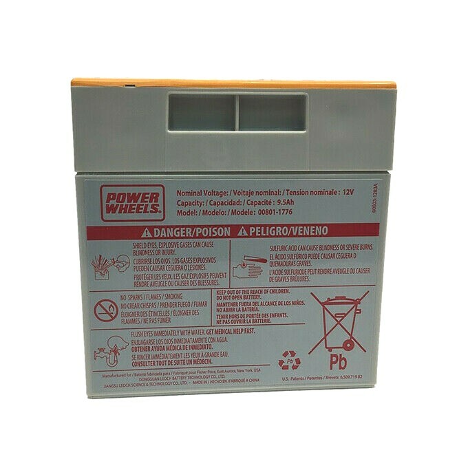 Power Wheels ORANGE Gray Jeep Hurricane 12V Battery Orange 9.6 AH Genuine