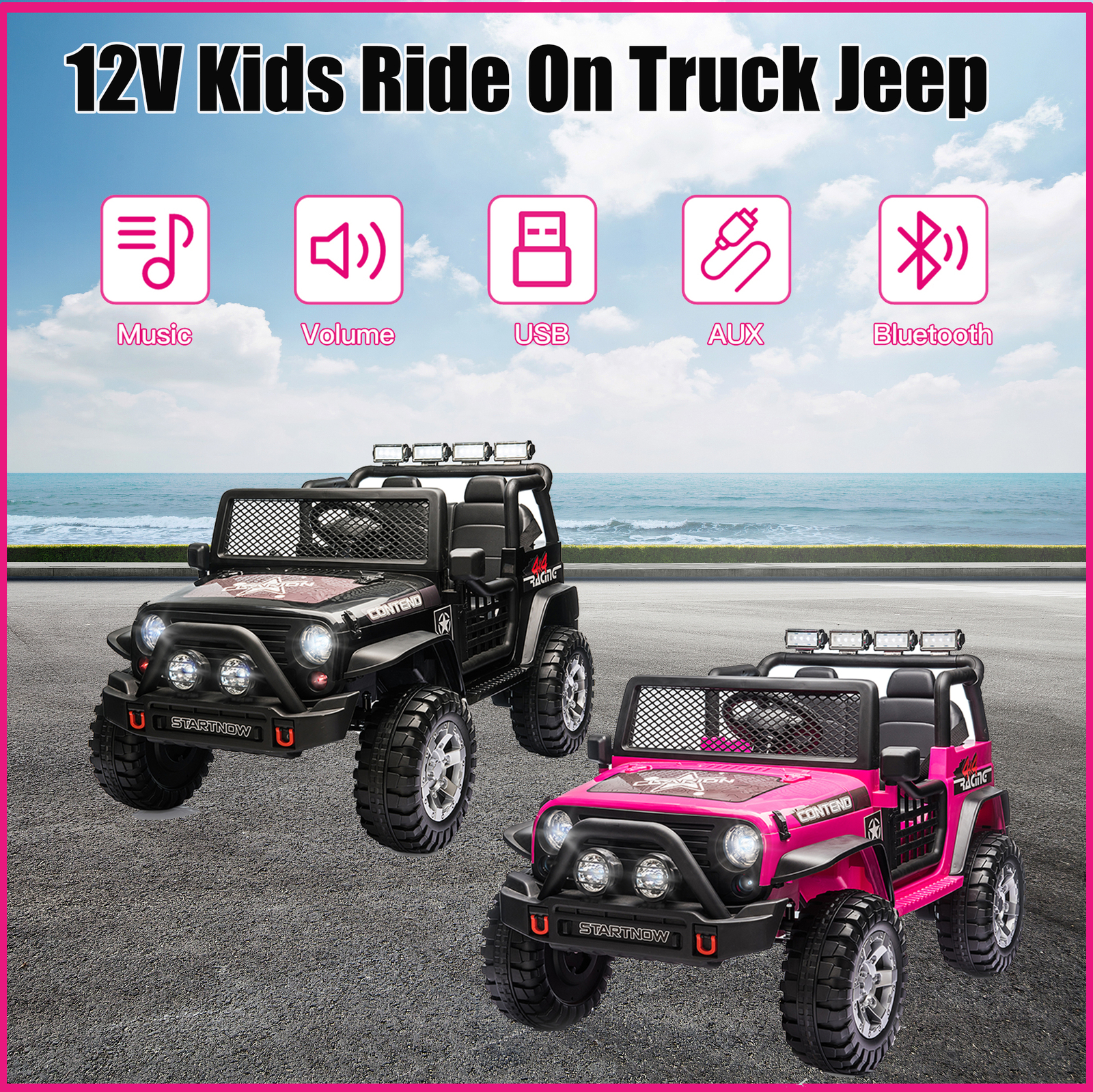 Kids Ride On Truck Jeep Electric 12V Battery Vehicle Truck Toy w/ Remote Control