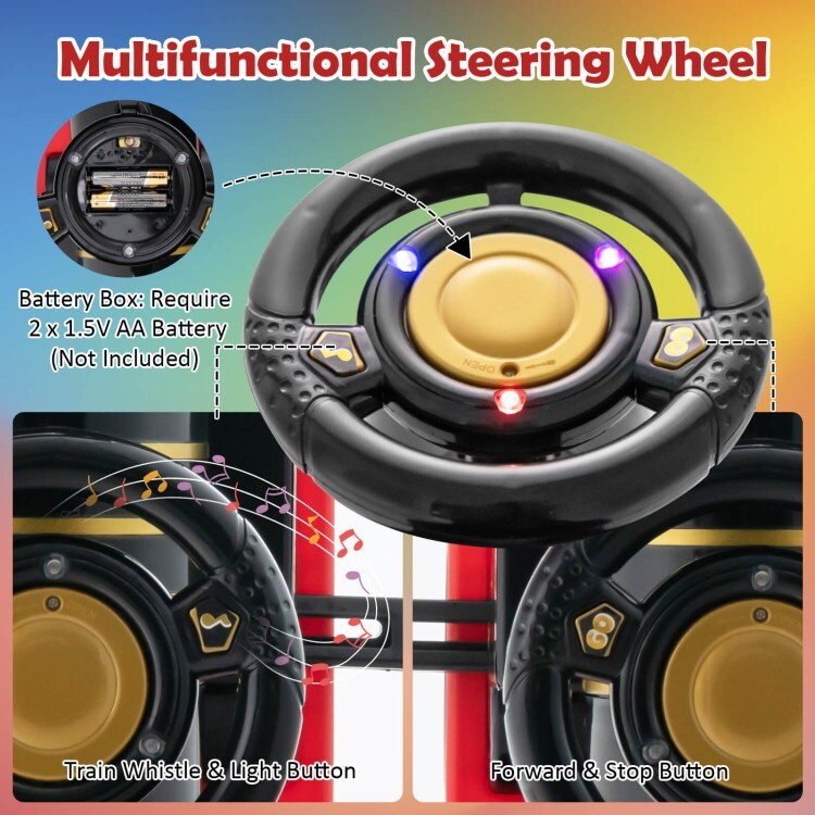6V Rechargeable Battery Kids Ride on Electric Train Gift Kids w/Durable Wheels
