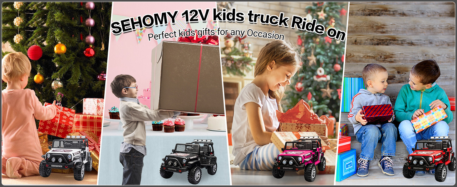 Electric 12V Battery Kids Ride On Car Toy Jeep USB Bluetooth Remote Control Whit