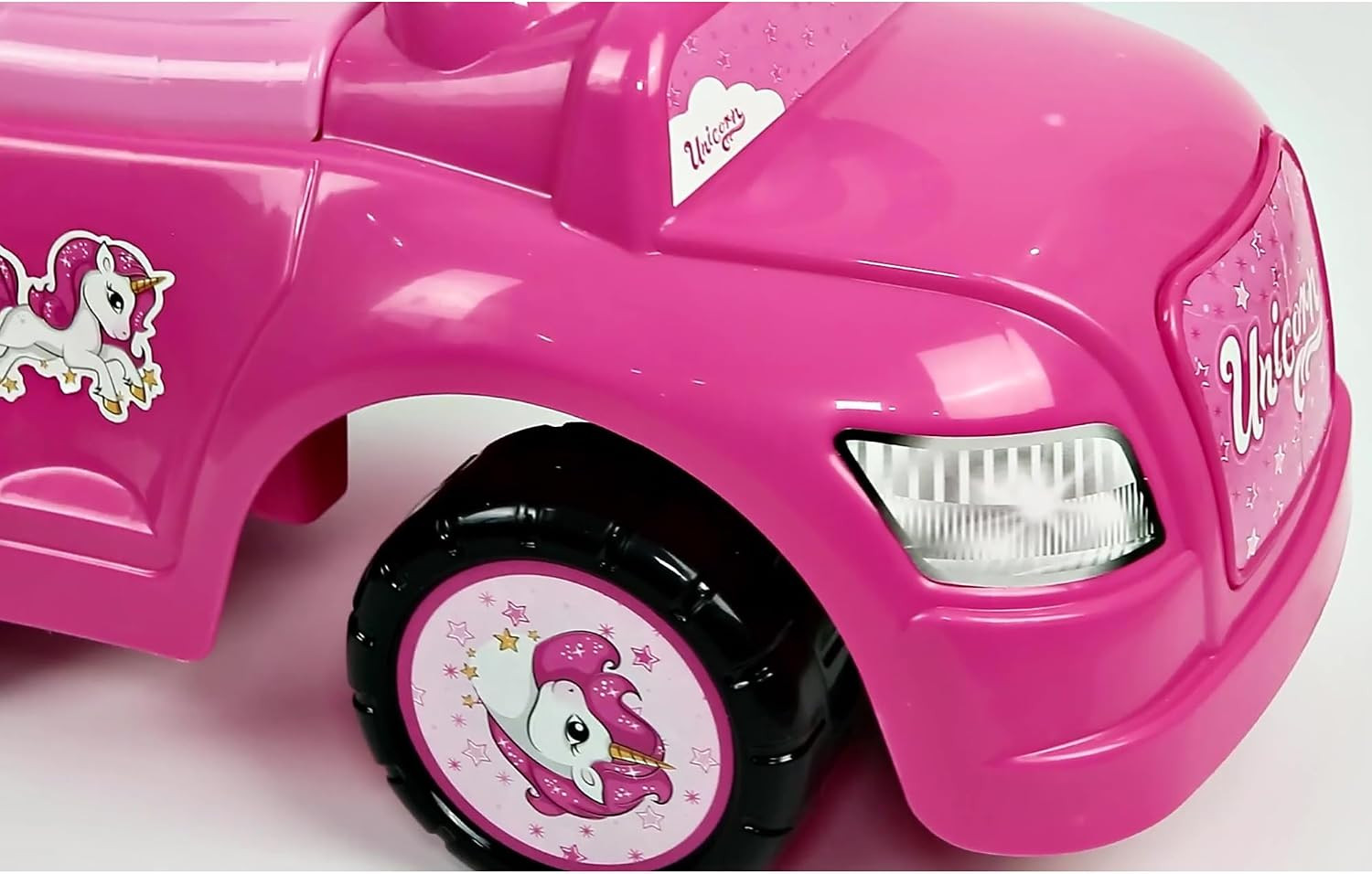 : Ride on Car: 4-In-1 Walk & Drive – Unicorn & Pink – Walk-Ride-Rock-Drive, Foot