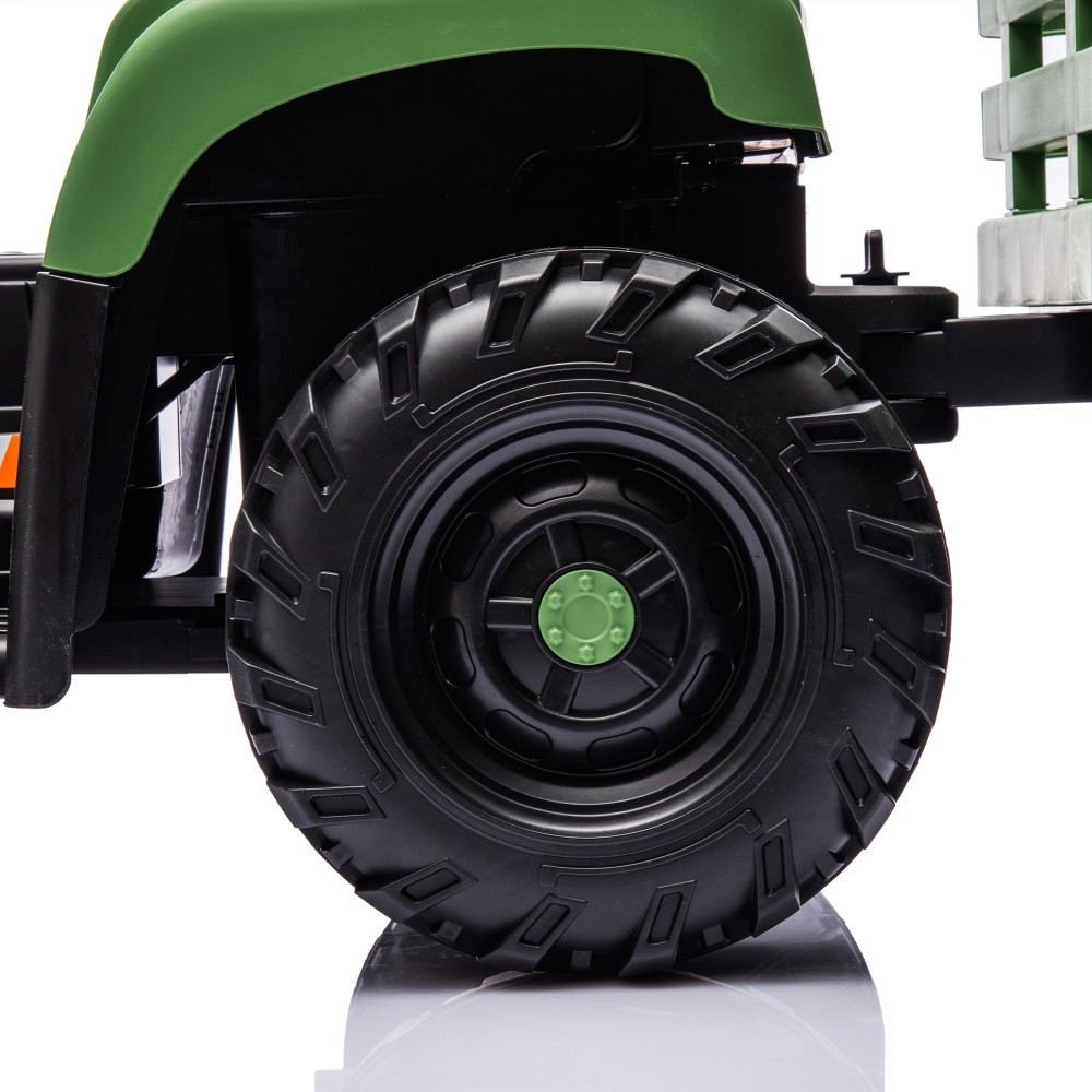 Kids Ride On Tractor w/Trailer 24V Battery Powered Electric Vehicle Toys Remote