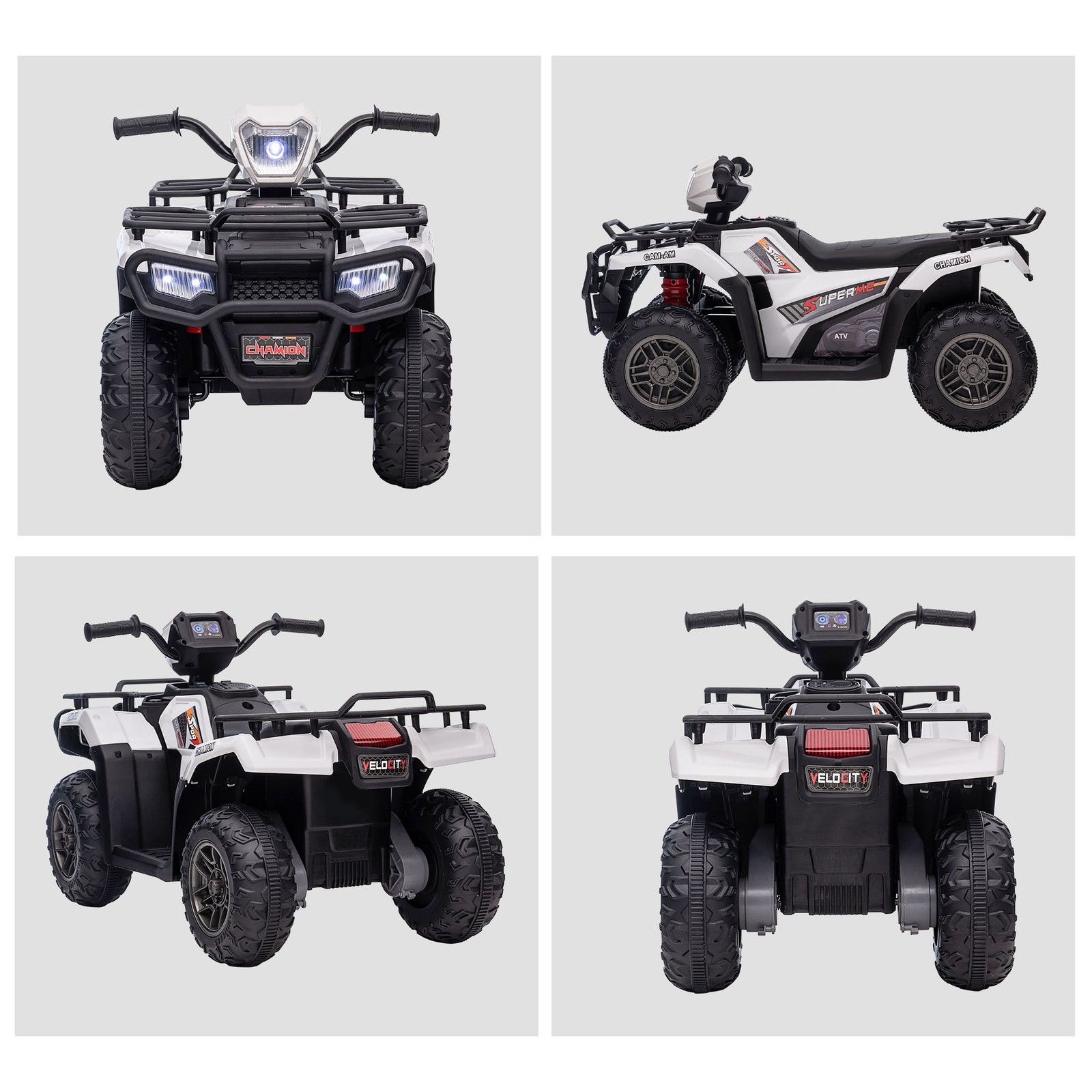 Aosom 12V Kids ATV w/ Forward Backward Function Music, Headlights, Pink
