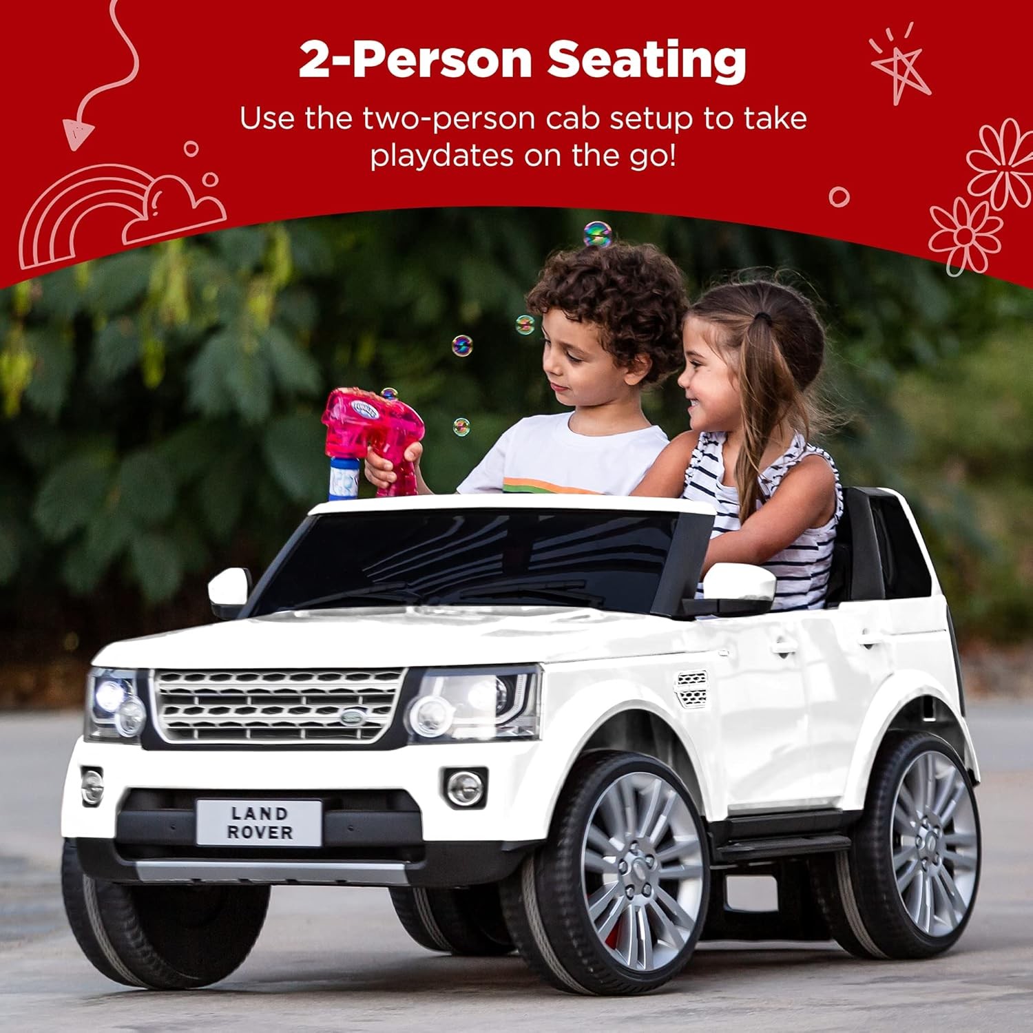 12V 3.7 MPH 2-Seater Licensed Land Rover Ride on Car Toy W/Parent Remote Control