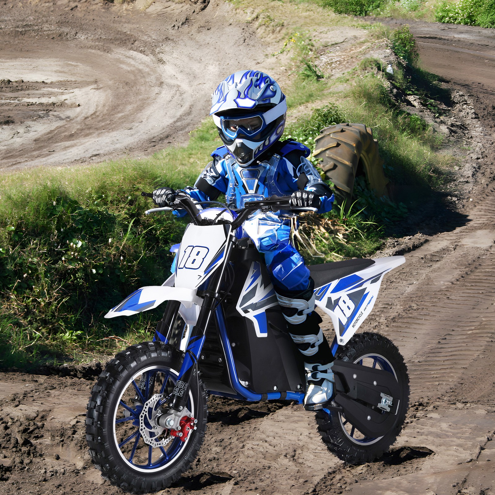 350W Kids Electric Off-Road Dirt Bike 10 Inch Tires Mini Motorcycle 36V 7.5Ah