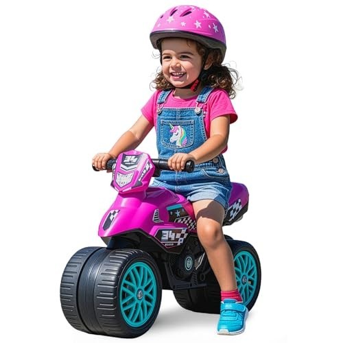 Kids Motorcycle Balance Bike – Toddler Ride-On Toy with Sounds, Wide Wheels, Foo