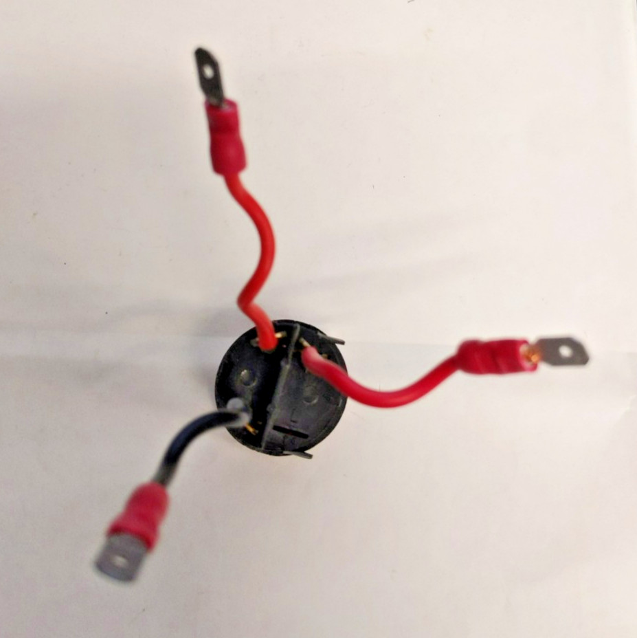 New On/Off Red Light Up Switch, 3 Prong with Extension Wires Attached