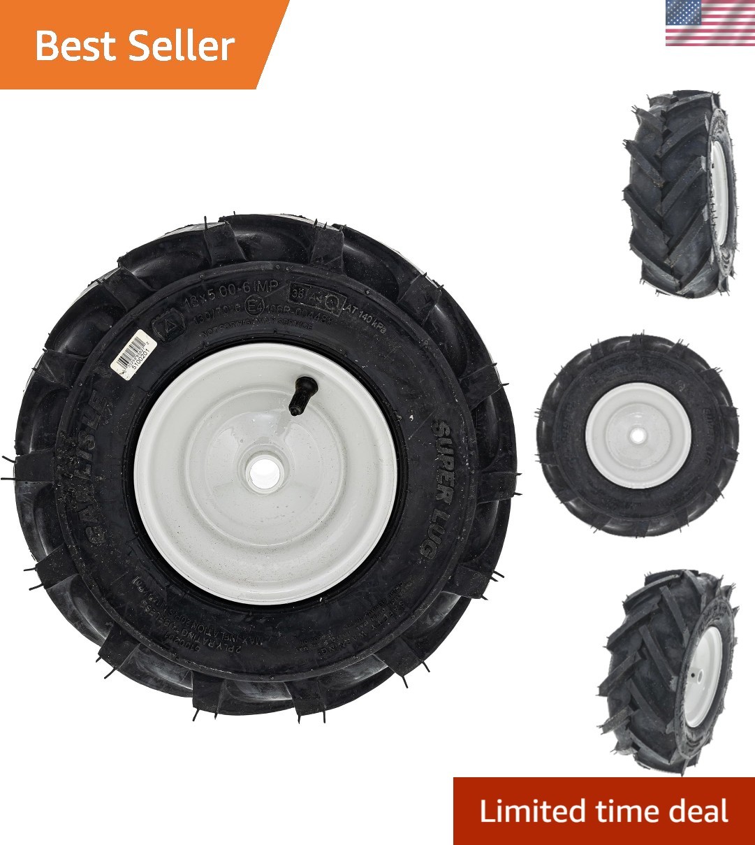 Durable 13 Inch Wheel Replacement Part for Garden Tiller – Fits Numerous Models
