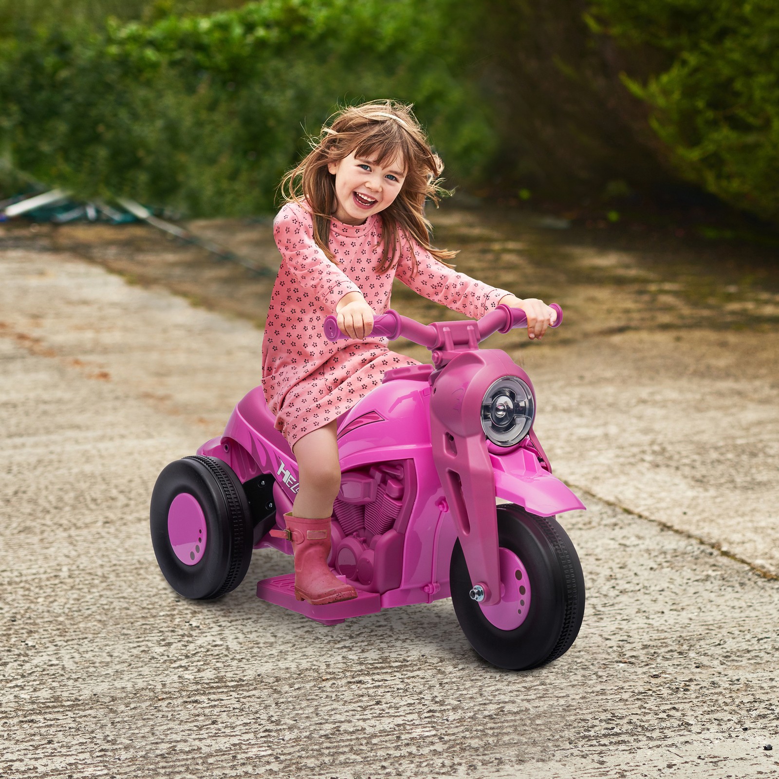 Qaba Ride On Motorcycle, 6V Ride on Bubble Car w/ Music, Green