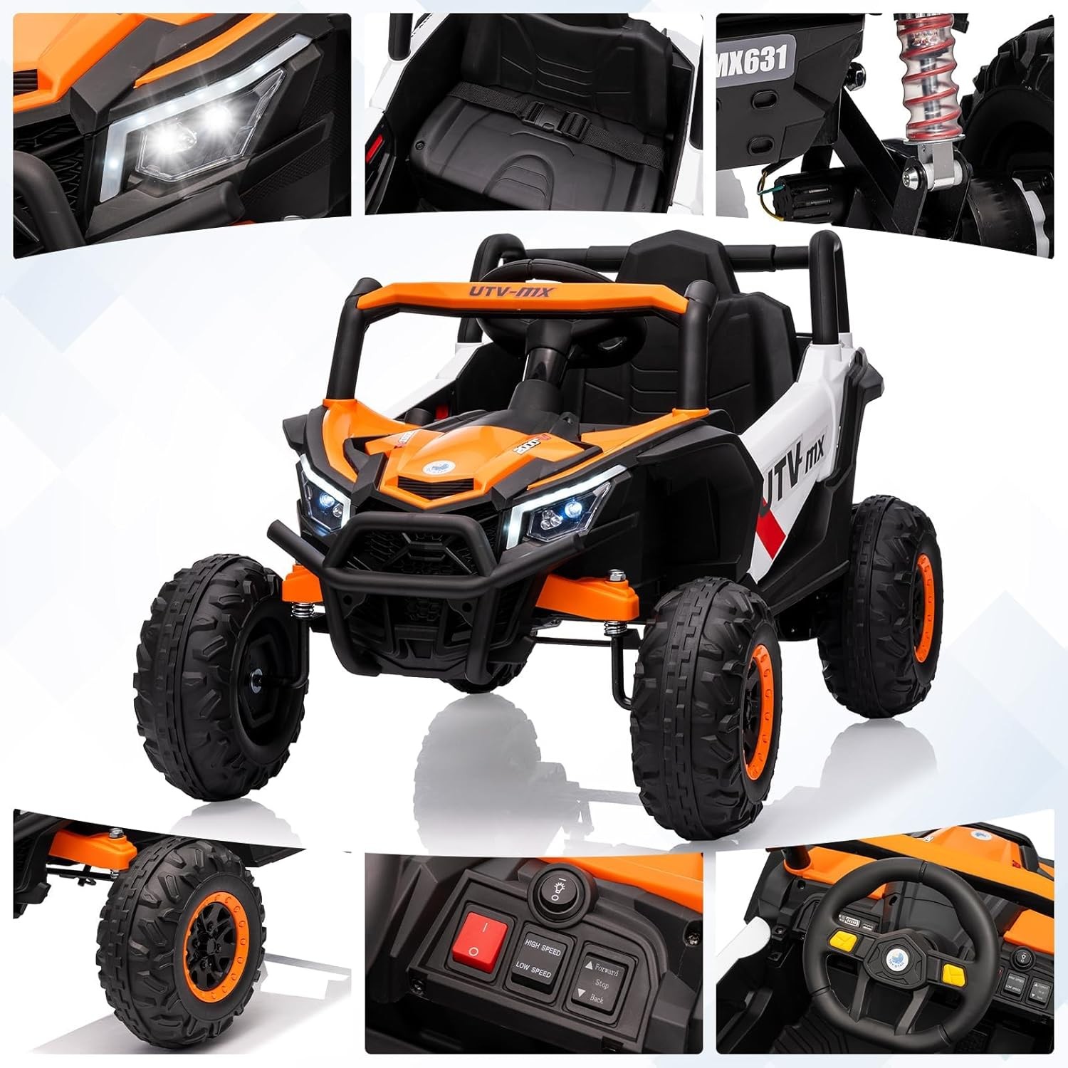 Kids Ride-on Truck 12v with Remote Control – 4WD/2WD UTV,Outdoor Play Vehicle
