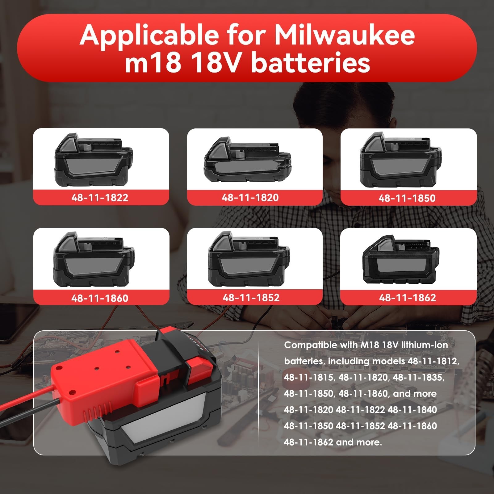 4-Pack Power Wheels Battery Adapter for Milwaukee M18 – DIY RC Car Converter, 12
