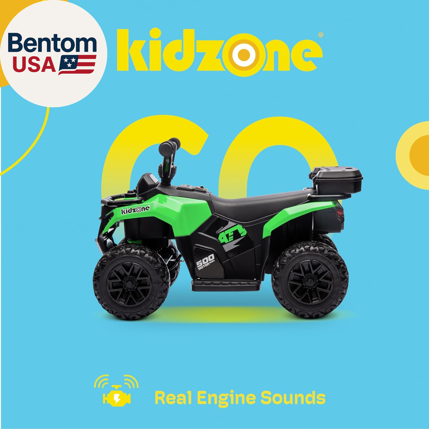 6V Ride on ATV, Battery Powered 4-Wheeler Electric Vehicle for Toddlers W/Blueto