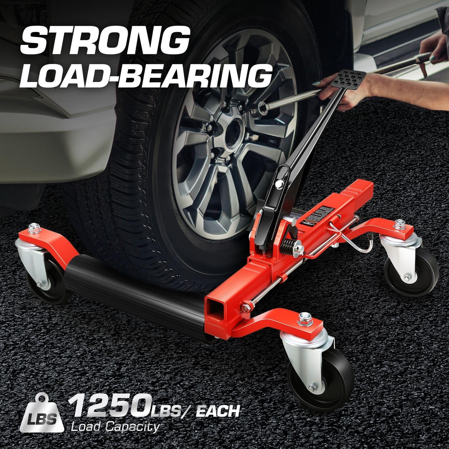 Heavy Duty 2Pcs Car Wheel Dolly Jack Set – 1250 Lbs Vehicle Positioning Skates