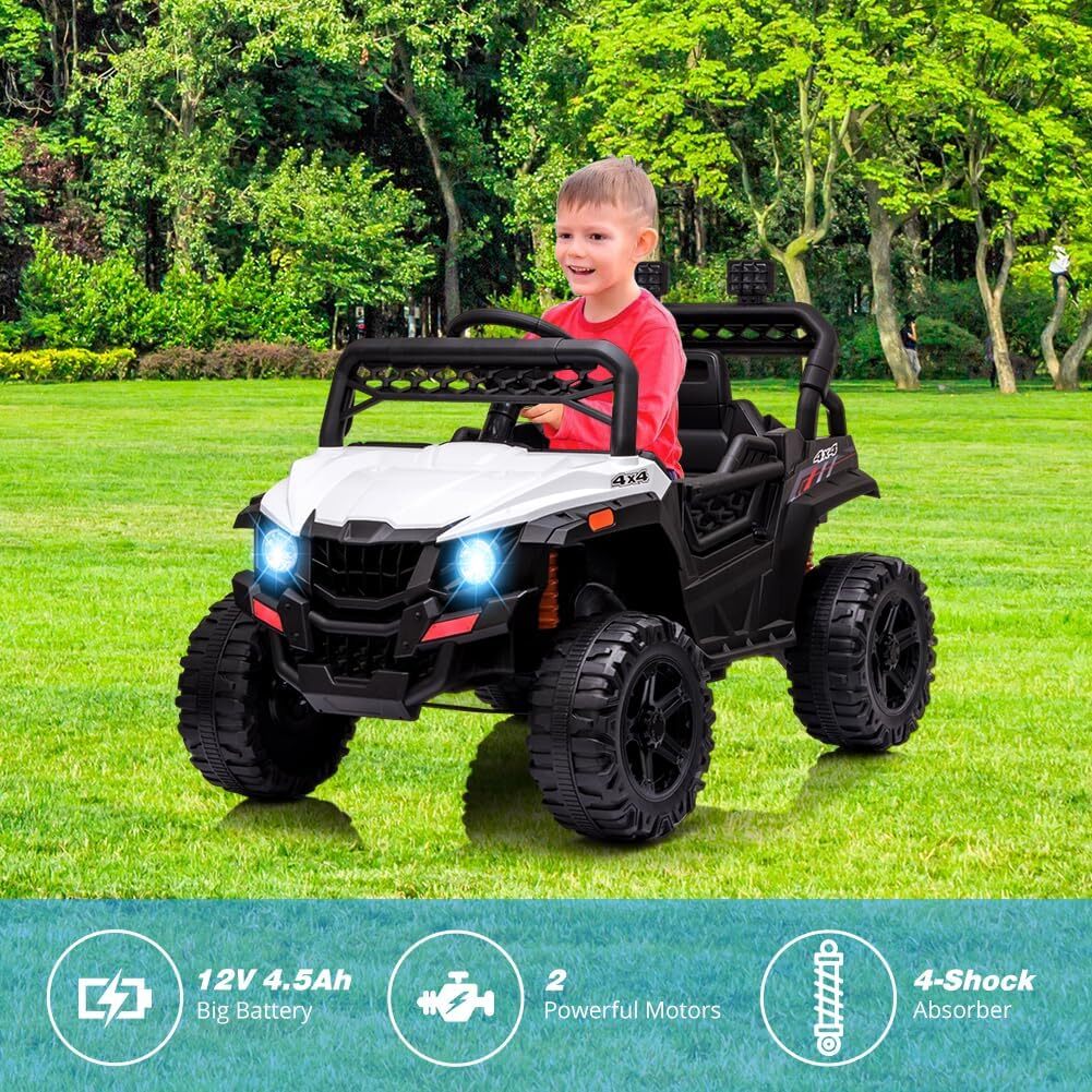 12V Ride On UTV Car Truck With Remote Control and Music 390W Double Motors Kids