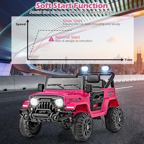 Pink 12V Battery Powered Electric Vehicle for Kids – Remote – Ride-On Truck