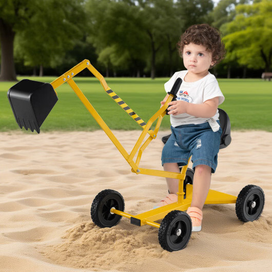 Sand Digger for Kids Sandbox Toy Digger with 2-Handed Controls and Flexible Shov
