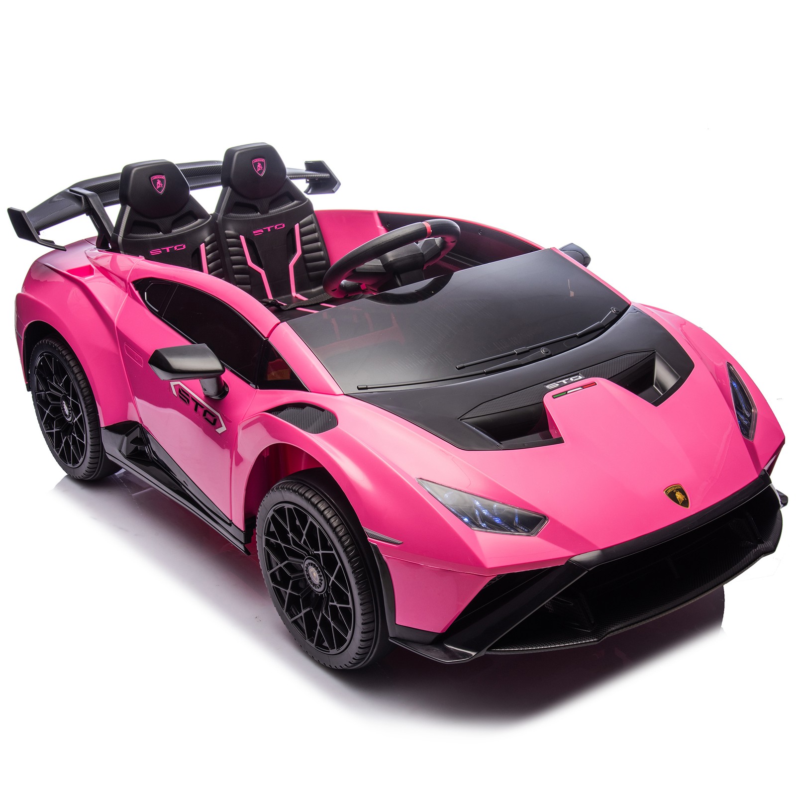 24V Kids Electric Ride-On Drift Car 1.86-5.59MPH Foam Front Wheels Ages 3-6 Pink
