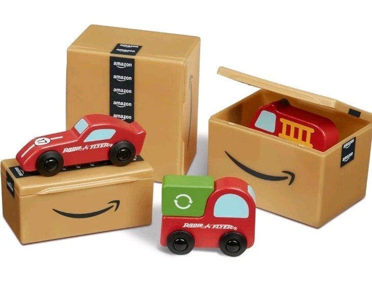 Amazon Delivery Van Ride on Toy for Kids, Blue Toddler Ride on Toy for Ages 2+