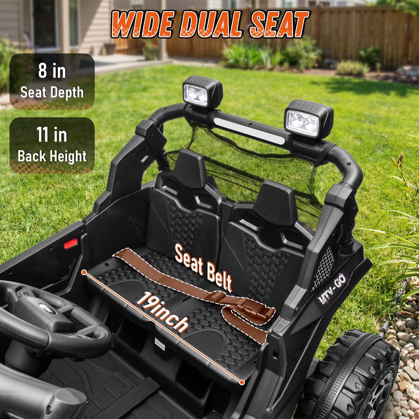 24V Kids Ride On UTV, 800W 4WD 2 Seater, Parent Remote, 4-Wheel Suspension, LED