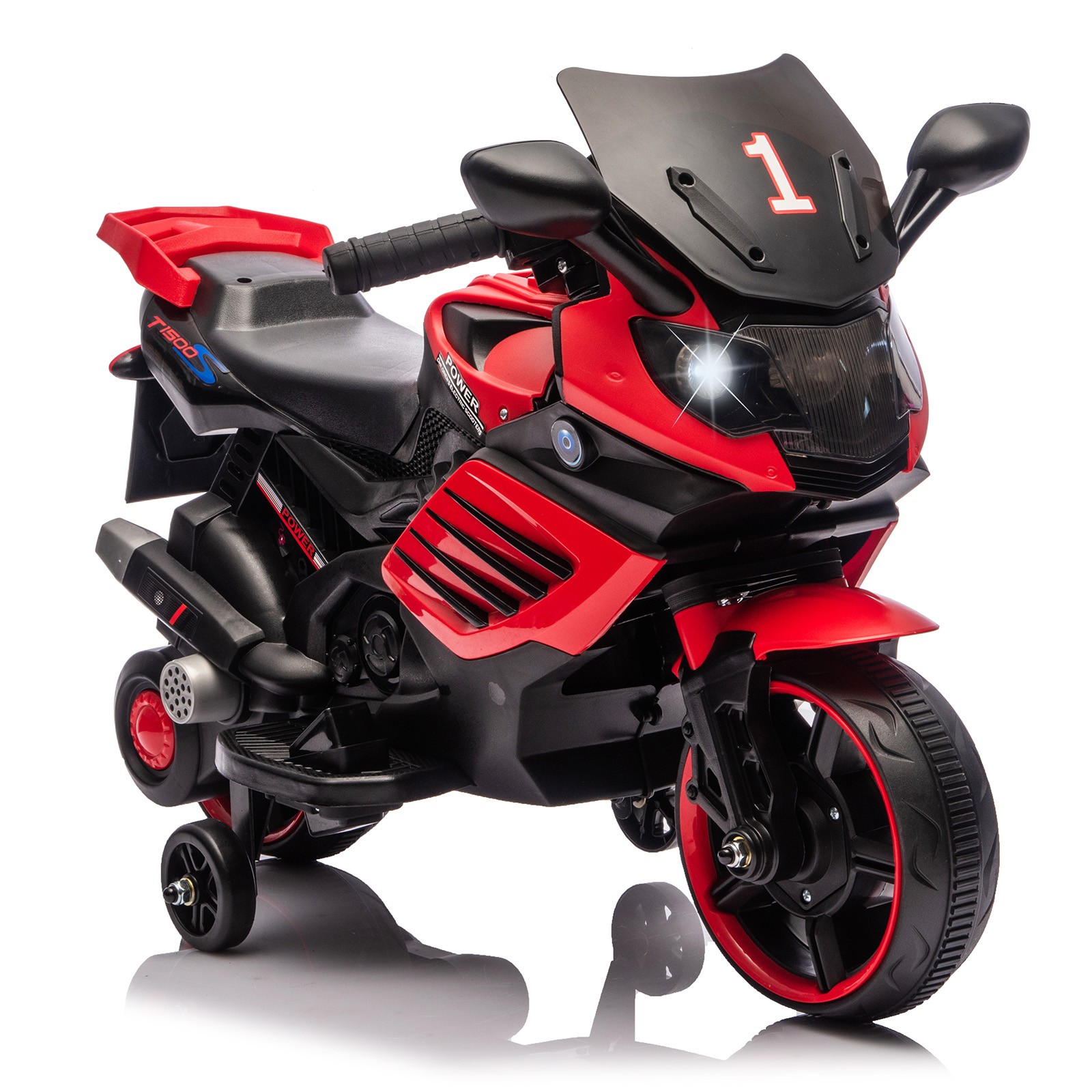 6V Battery Kids Ride-On Motorcycle Powered Dirt Bike w/Training Wheels