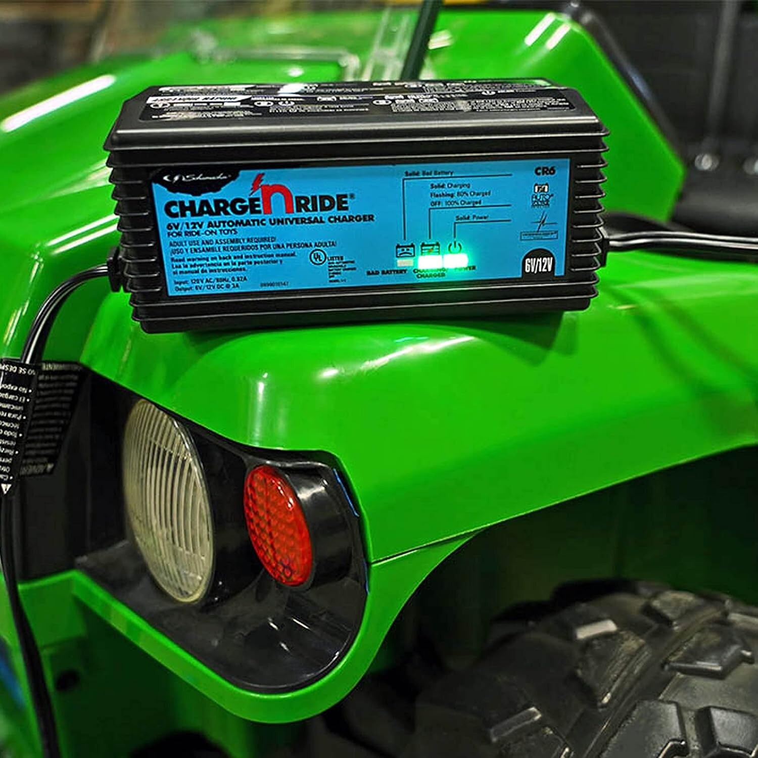 3 Amp Fully Automatic Charger for 6V/12V Ride-On Toys – Quick Connect System