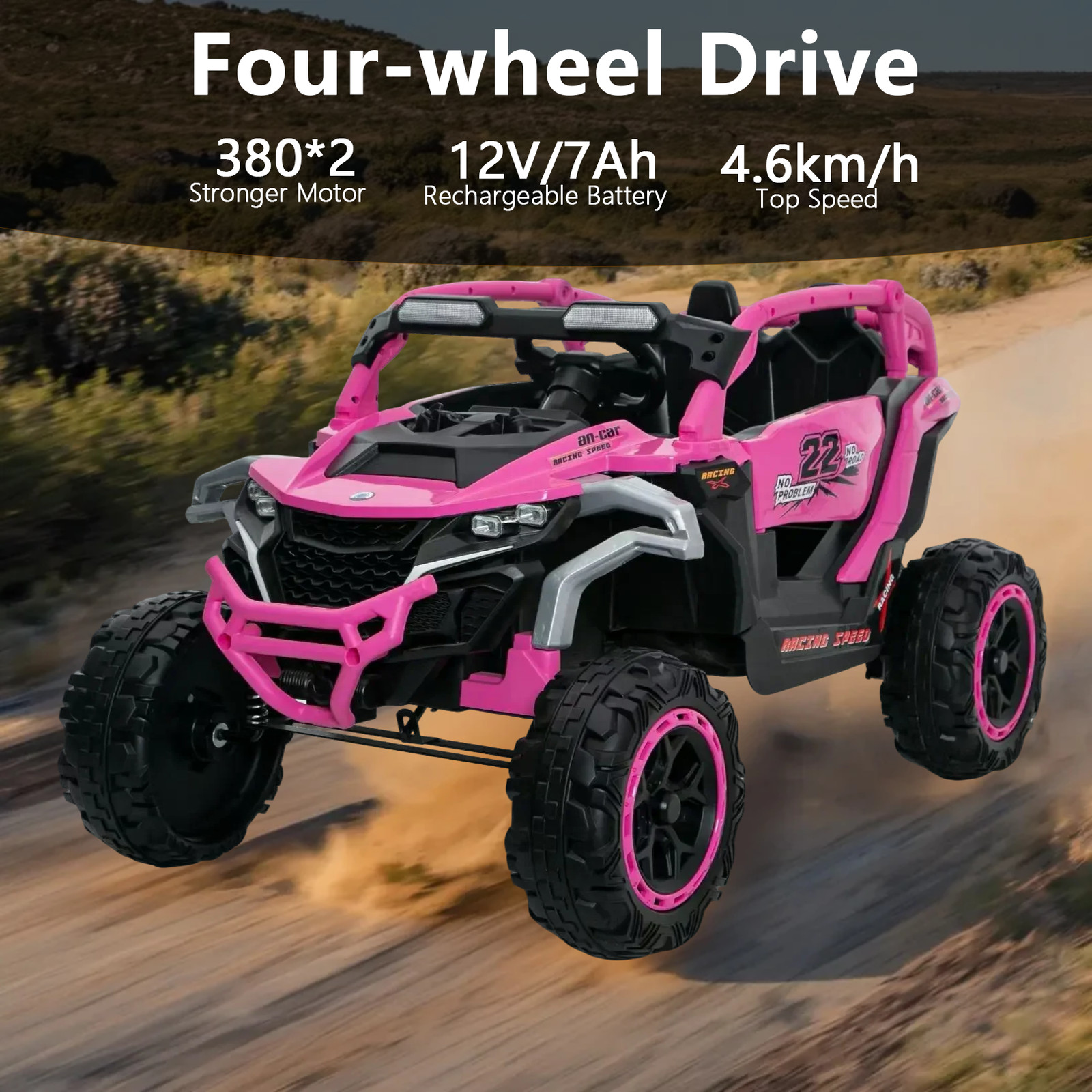12V Kids Ride on Truck Car Electric UTV Vehicles with Remote Control Flashlights