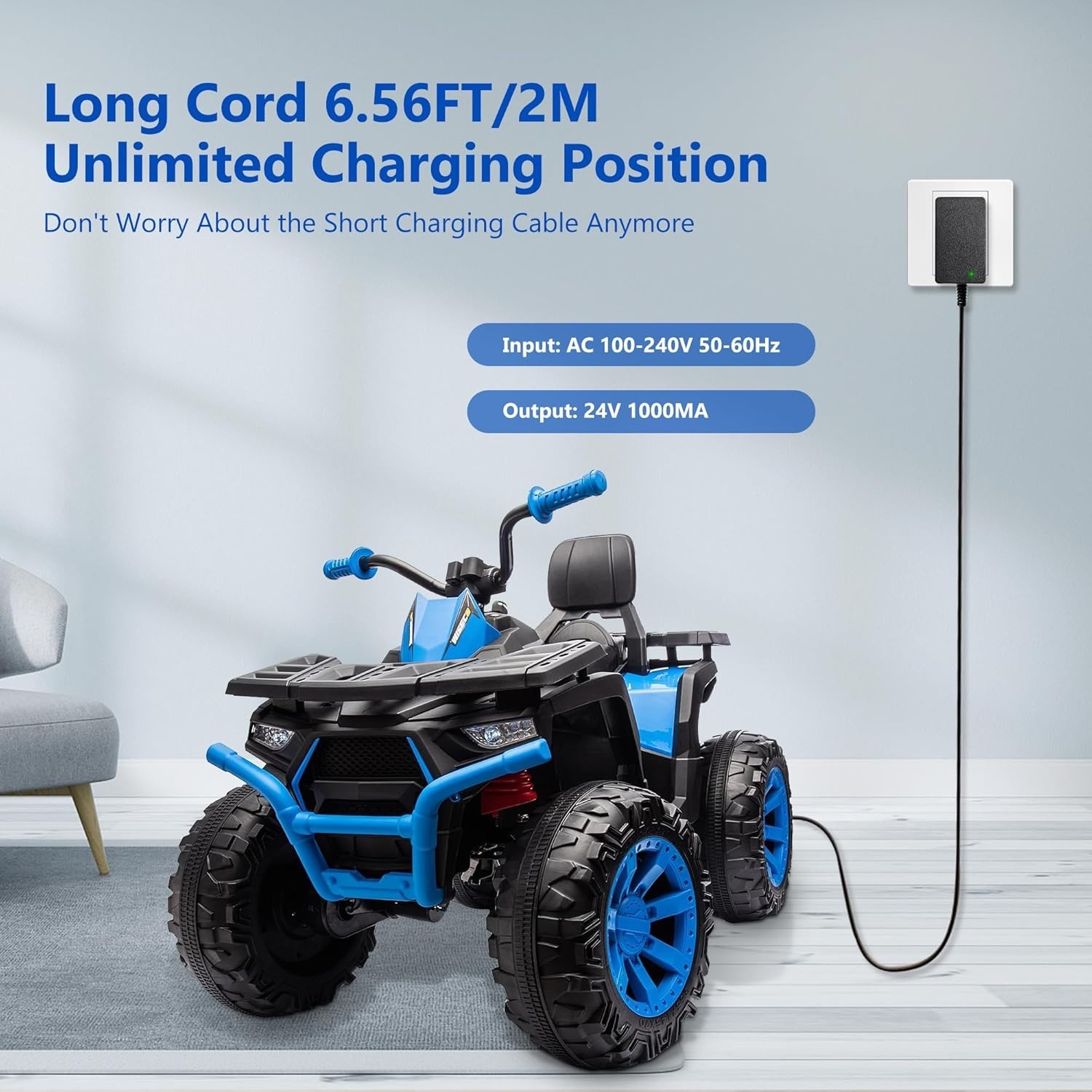 24V Battery Charger Compatible with Ride On Toys for Kids, 24Volt 28.8V Batte…