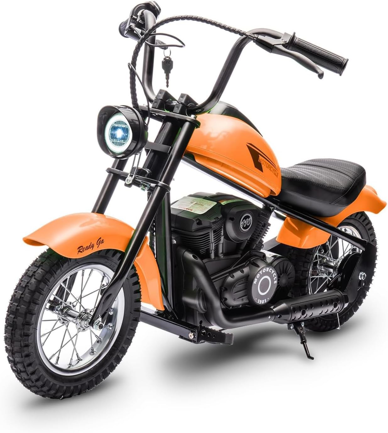 Electric Motorcycle for Kids 24V, Ambient Light, Music, Fog & 60-Min Ride Time